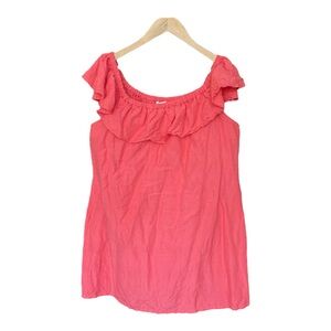 Tommy Bahama St. Lucia Linen Blend Off Shoulder Dress in Coral - Size L
